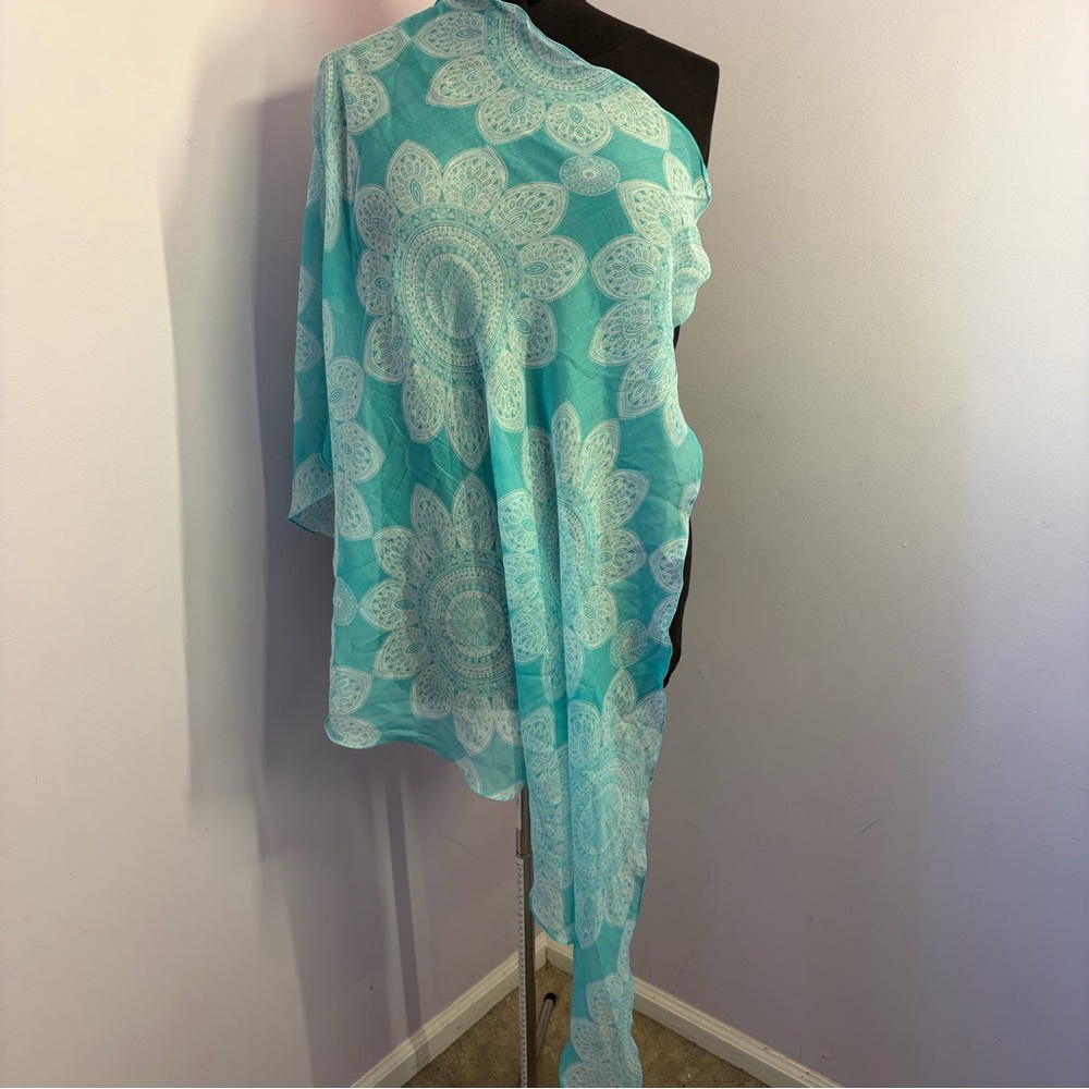 Echo Turquoise Mandala Sheer Scarf